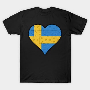 Swedish Jigsaw Puzzle Heart Design - Gift for Swedish With Sweden Roots T-Shirt